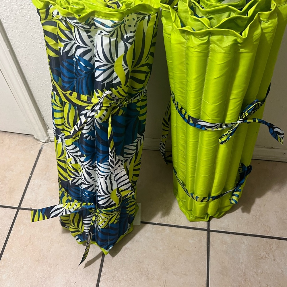 Tropical Leaf Green and Blue Swim Mat